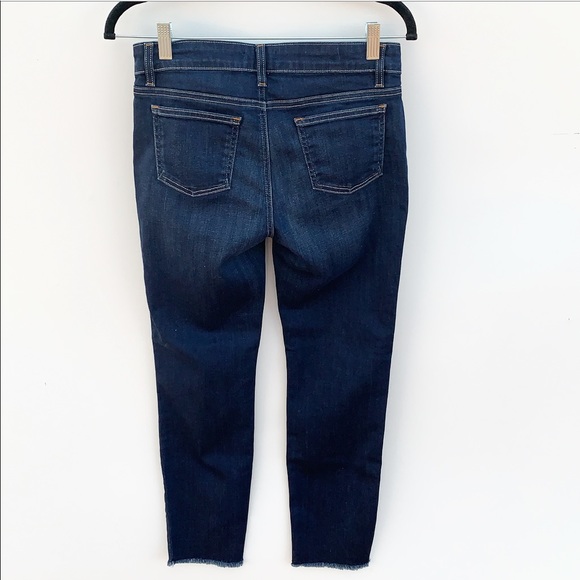 Eileen Fisher Slim Ankle Raw Hem Jeans Dark Wash - Picture 3 of 5